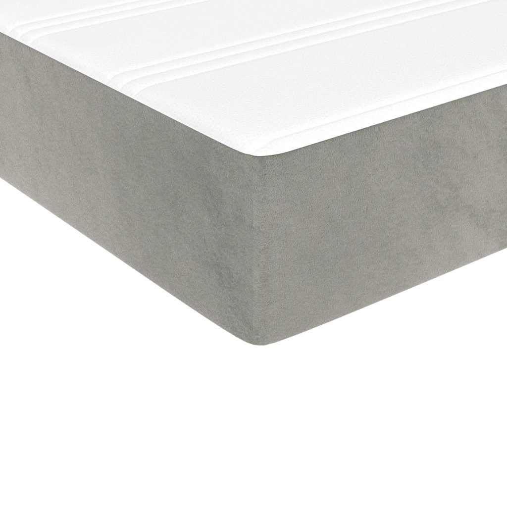 Madrac s oprugama srednje tvrdoće svjetlosivi 80 x 210 x 20 cm baršunasti
