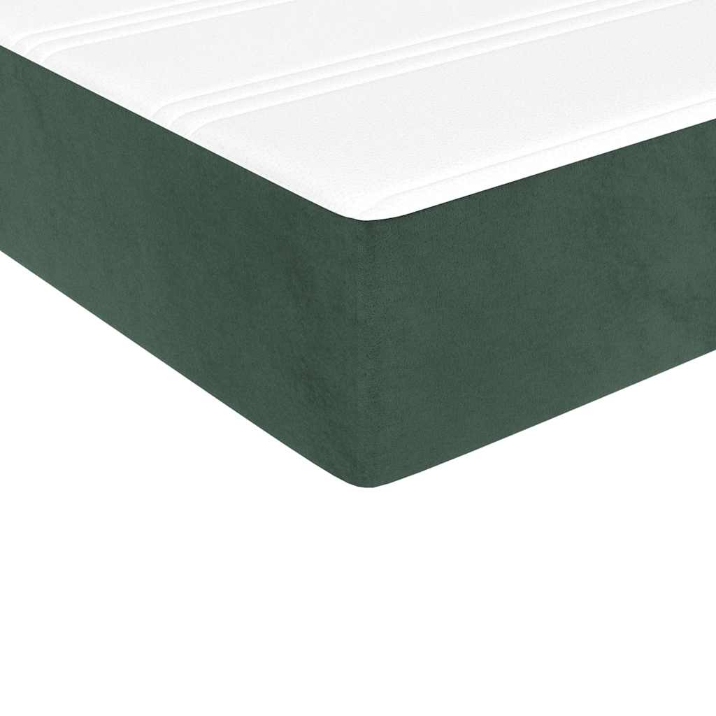 Madrac s oprugama srednje tvrdoće tamnozeleni 80 x 210 x 20 cm baršunasti