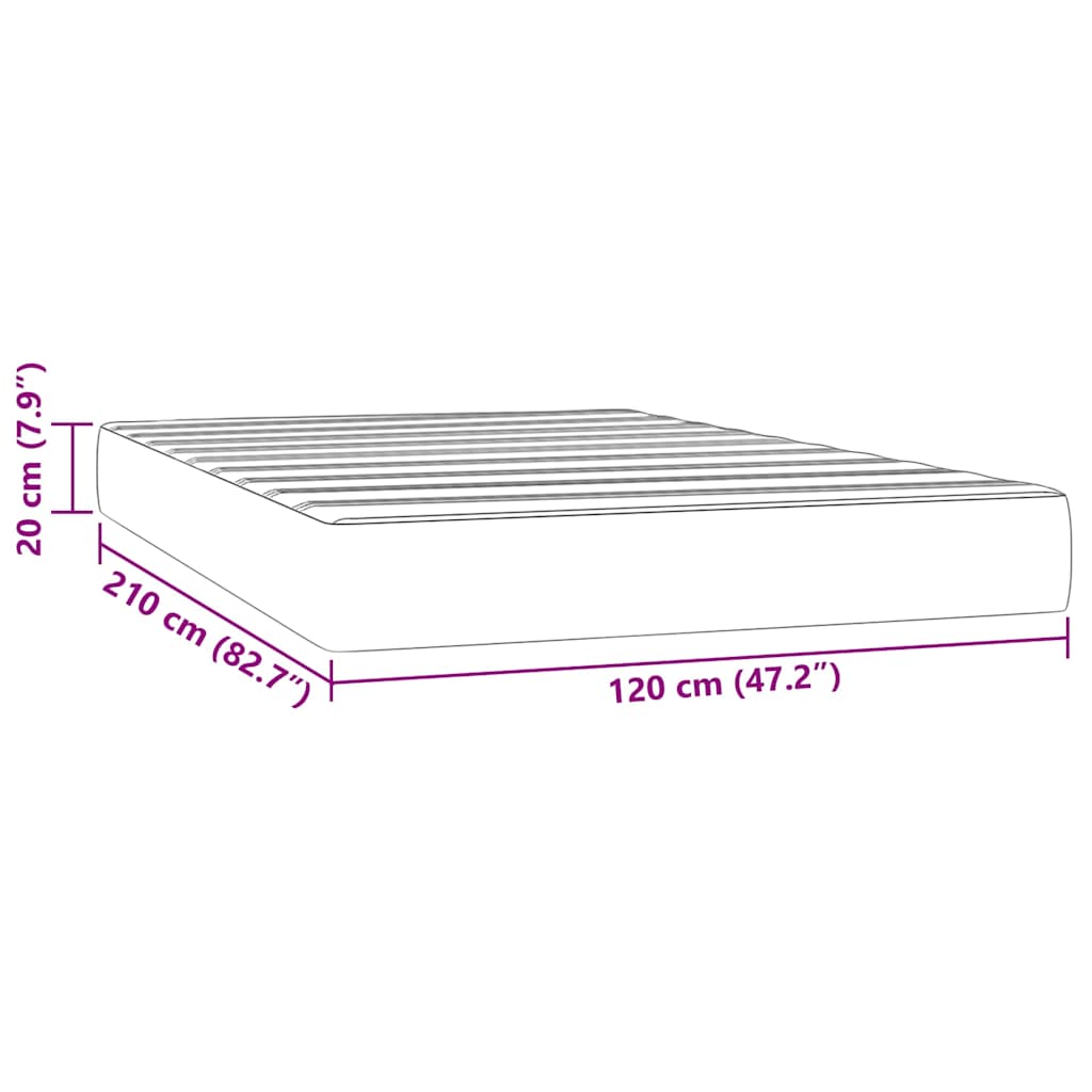 Madrac s džepičastim oprugama srednje tvrdoće rozi 120x210x20 cm baršunasti