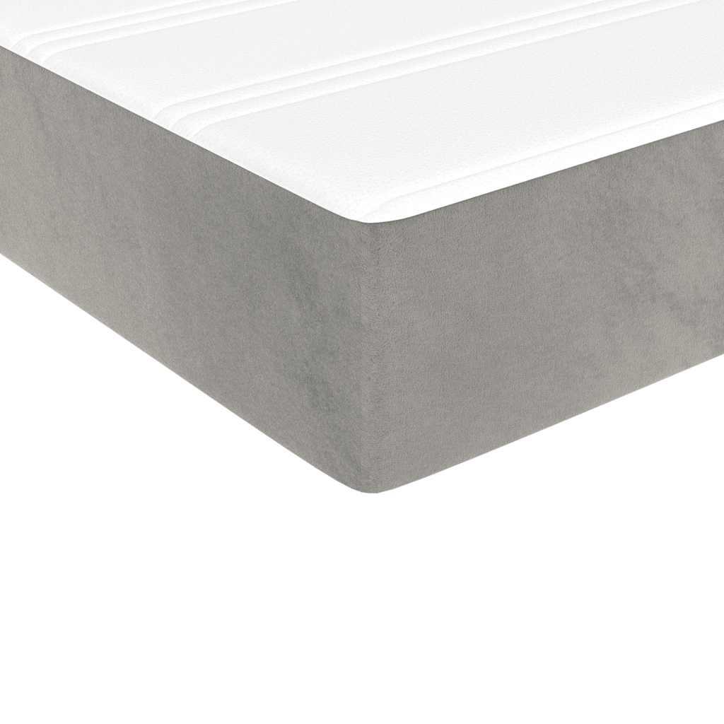 Madrac s oprugama srednje tvrdoće svjetlosivi 100x220x20 cm baršunasti