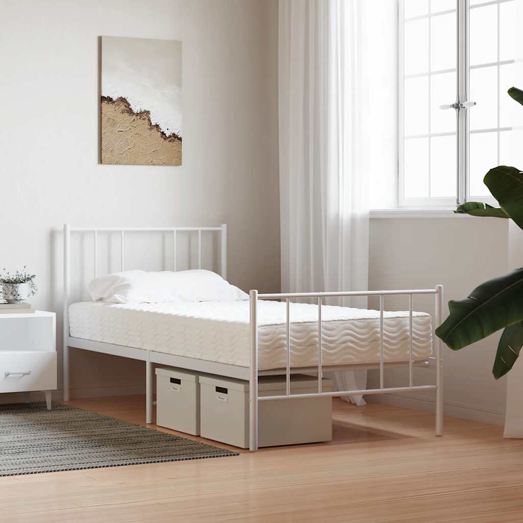 Madrac od pjene bijeli 80x220 cm tvrdoća H2 H3
