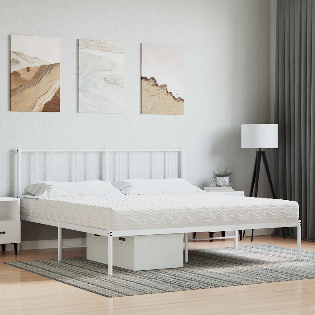 Madrac od pjene bijeli 200 x 220 cm tvrdoća H2 H3