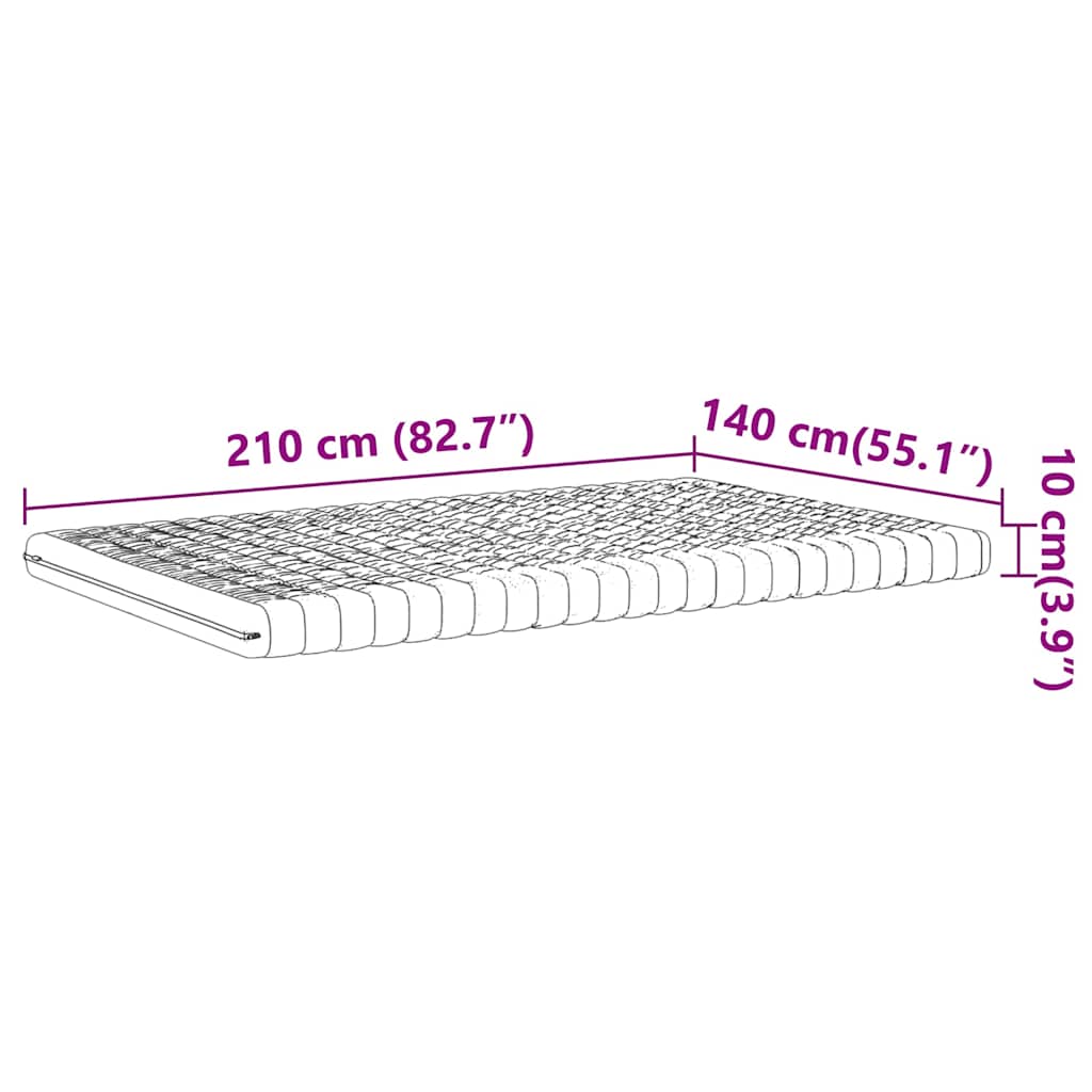 Madrac od pjene bijeli 140x210 cm 7 zona tvrdoća 20 ILD