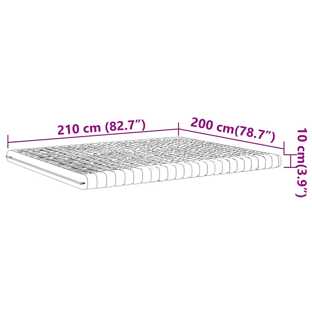 Madrac od pjene bijeli 200x210 cm 7 zona tvrdoća 20 ILD
