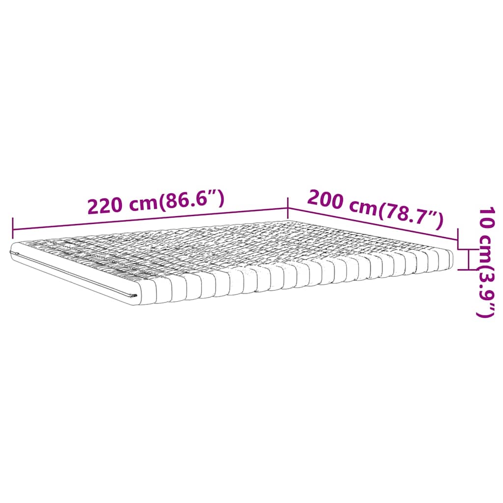 Madrac od pjene bijeli 200x220 cm 7 zona tvrdoća 20 ILD