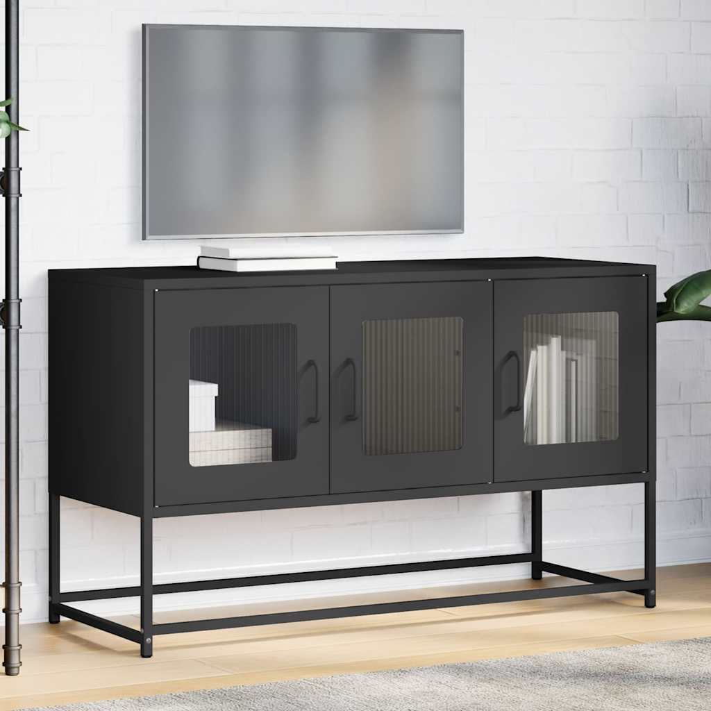 TV ormarić crni 100,5x39x60,5 cm hladno valjani čelik