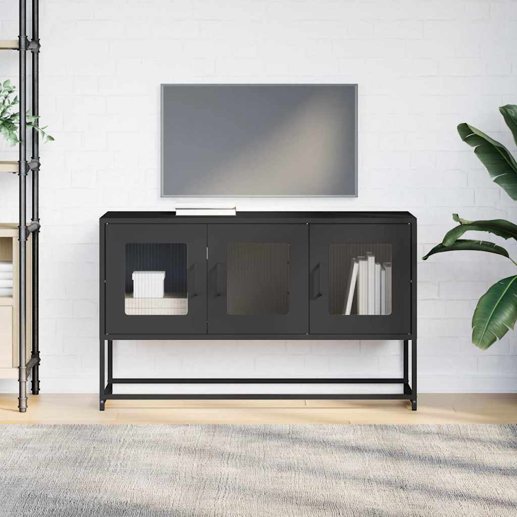 TV ormarić crni 100,5x39x60,5 cm hladno valjani čelik