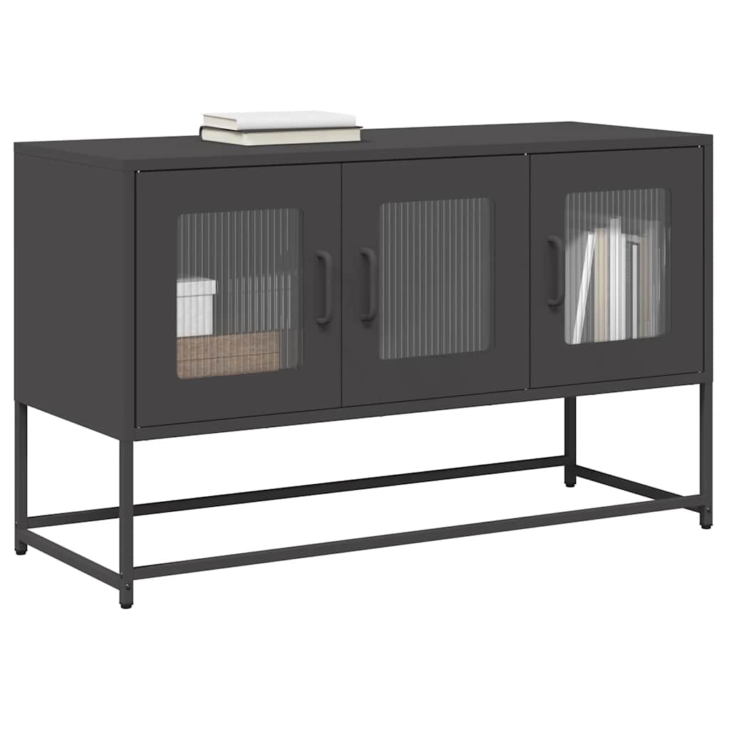 TV ormarić crni 100,5x39x60,5 cm hladno valjani čelik