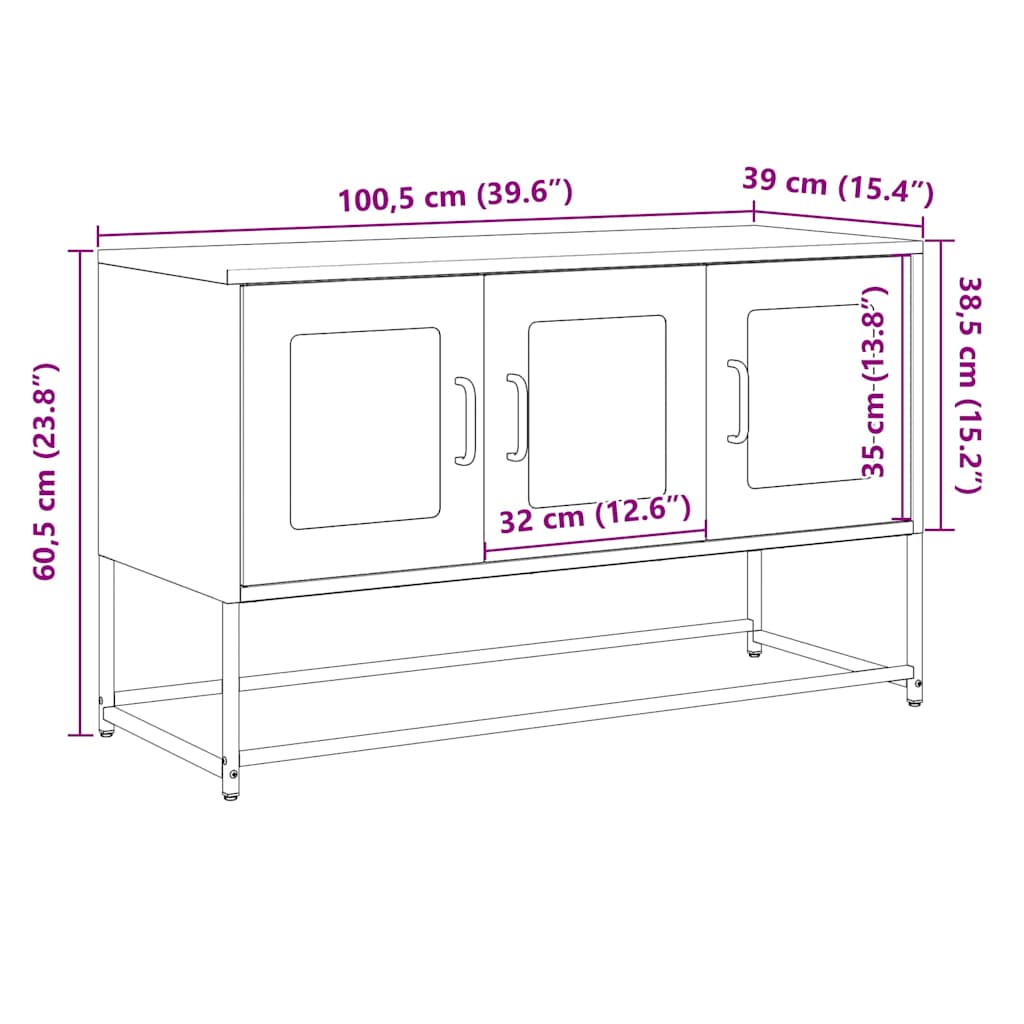 TV ormarić bijeli 100,5x39x60,5 cm hladno valjani čelik