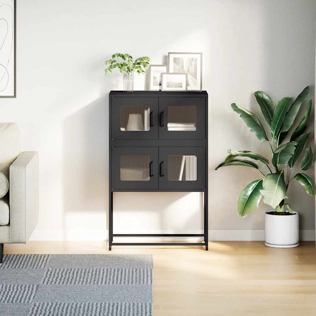 Visoka ploča crna 68x39x107 cm čelik