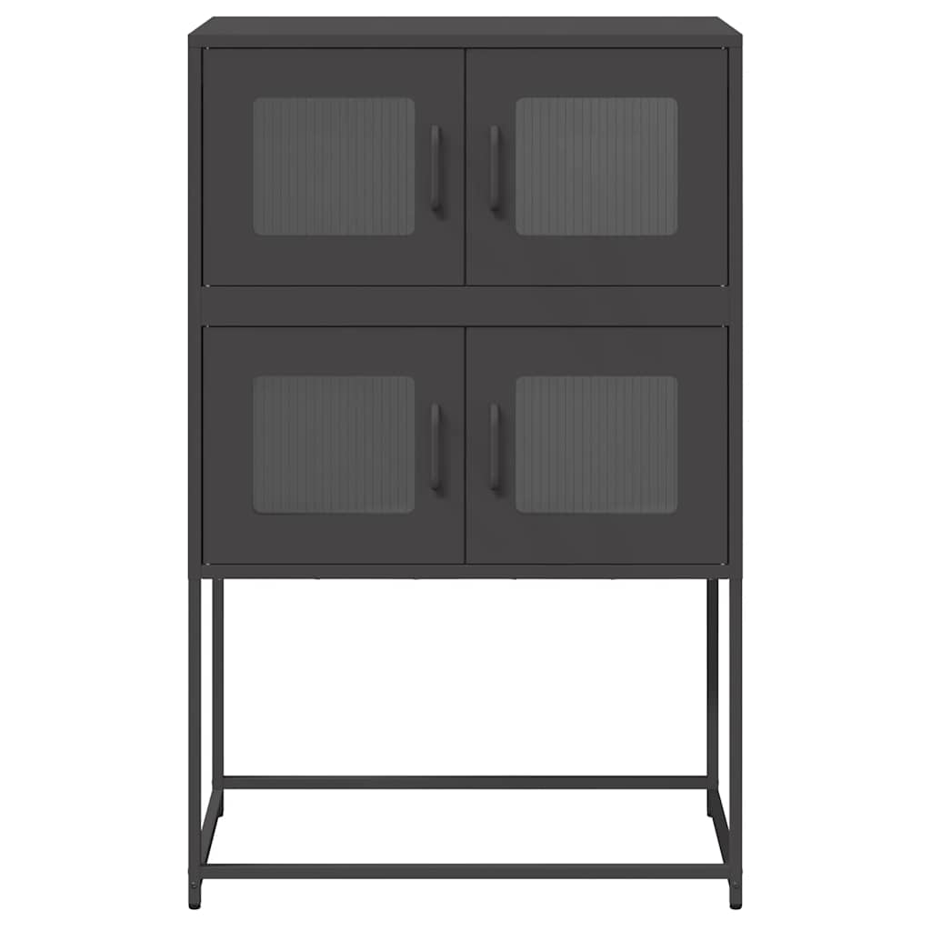 Visoka ploča crna 68x39x107 cm čelik