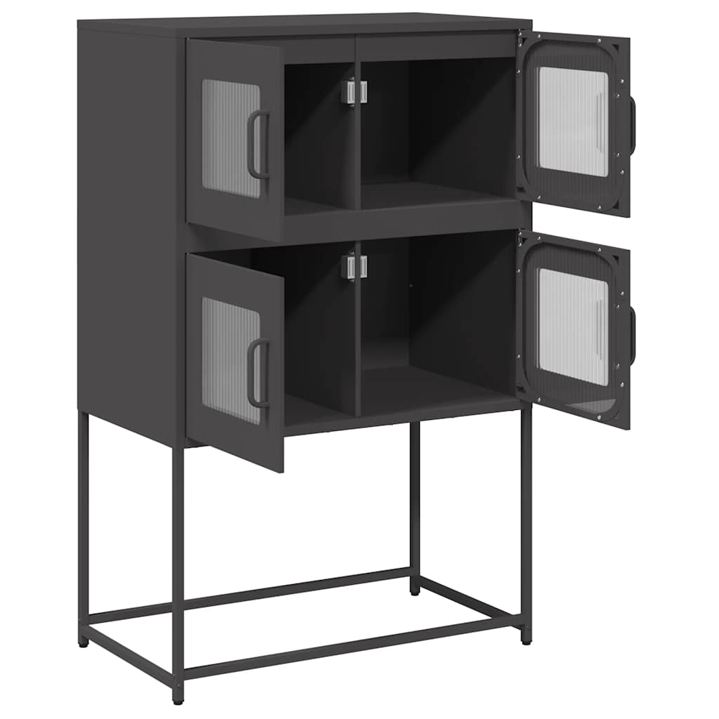 Visoka ploča crna 68x39x107 cm čelik