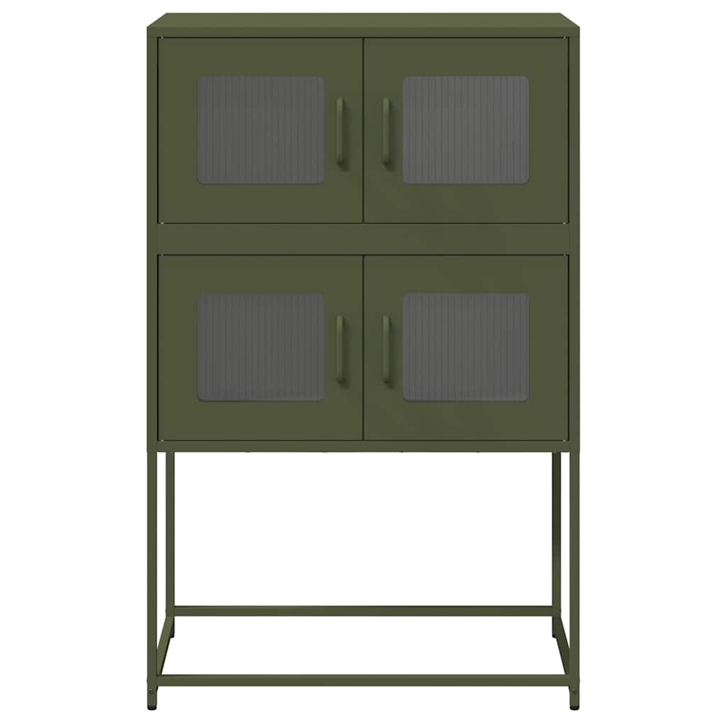 Visoka ploča maslinasto zelena 68x39x107 cm čelik