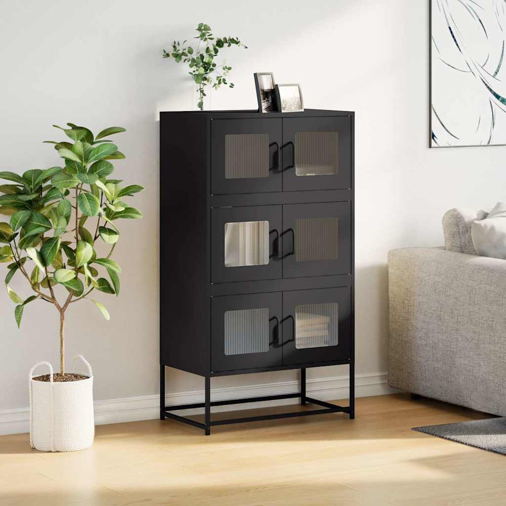 Visoka ploča crna 68x39x123 cm čelik