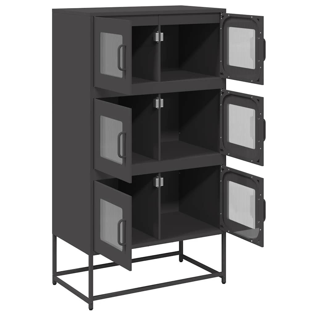 Visoka ploča crna 68x39x123 cm čelik