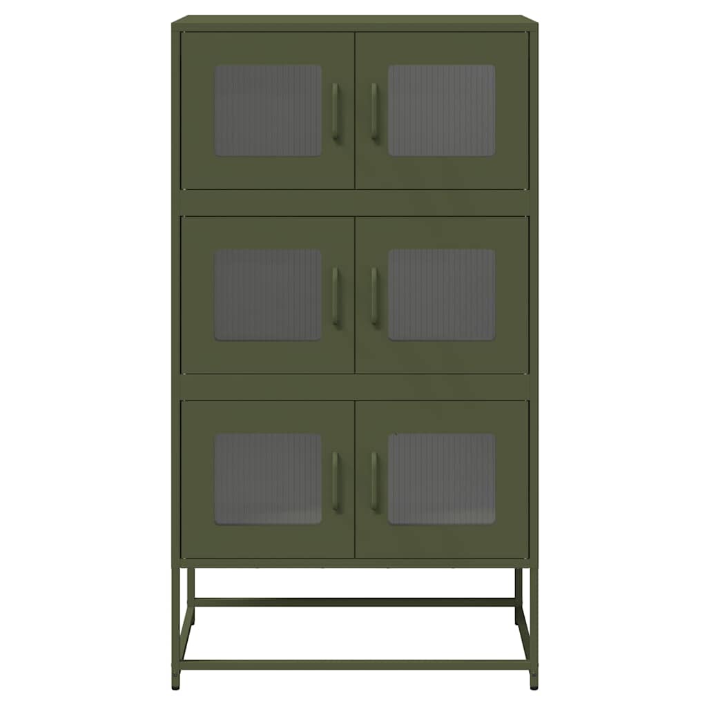 Visoka ploča maslinasto zelena 68x39x123 cm čelik