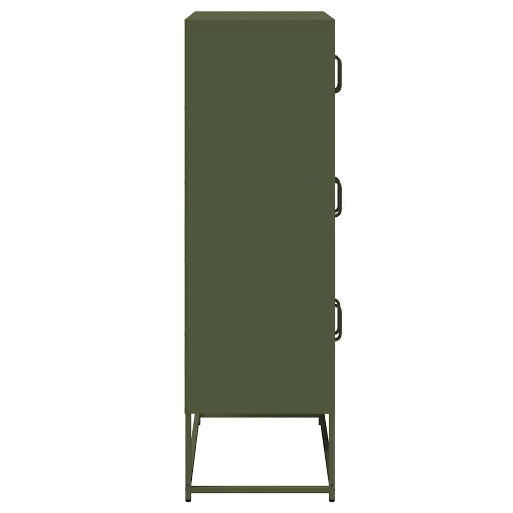 Visoka ploča maslinasto zelena 68x39x123 cm čelik