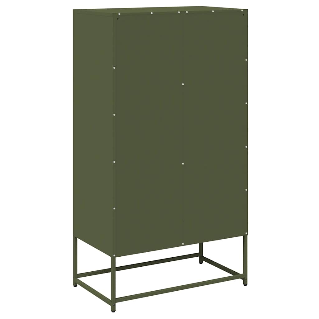Visoka ploča maslinasto zelena 68x39x123 cm čelik
