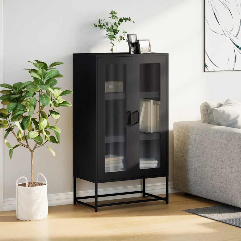 Visoka ploča crna 68x39x123 cm čelik