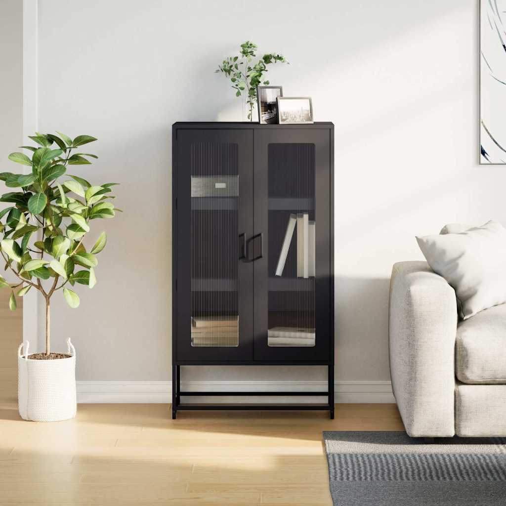 Visoka ploča crna 68x39x123 cm čelik