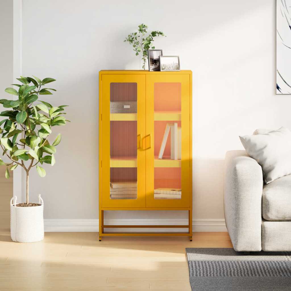 Visoka ploča senf žuta 68x39x123 cm čelik