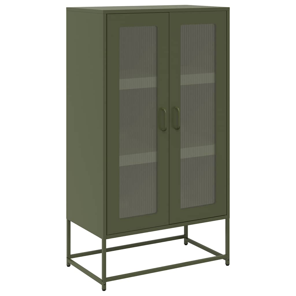Visoka ploča maslinasto zelena 68x39x123 cm čelik