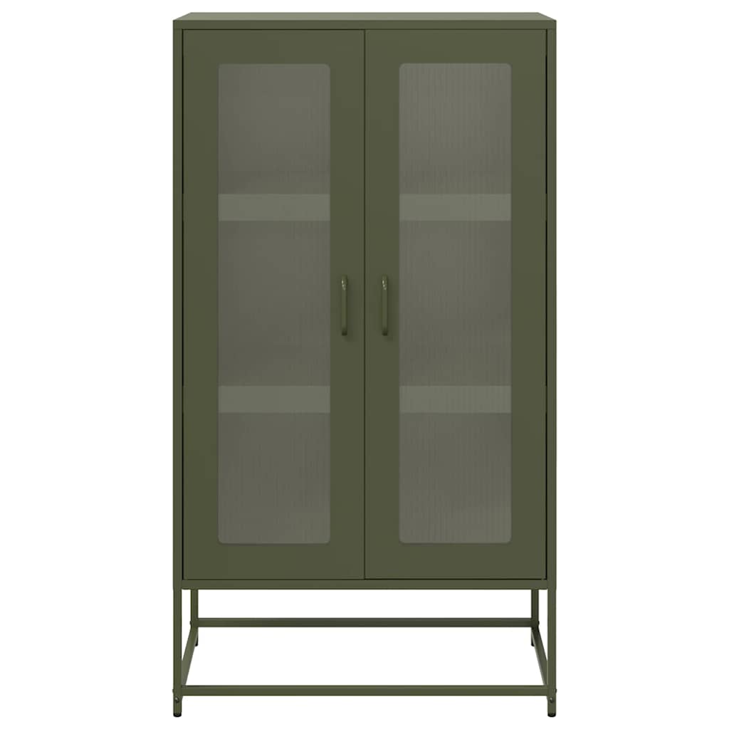 Visoka ploča maslinasto zelena 68x39x123 cm čelik