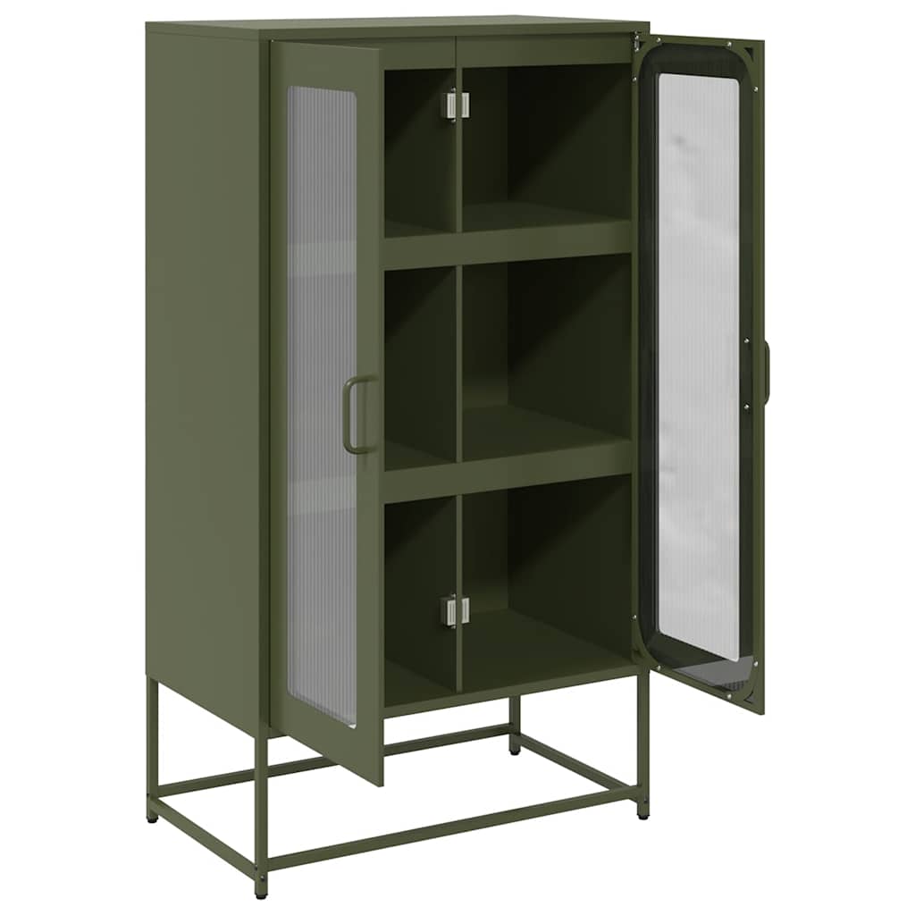 Visoka ploča maslinasto zelena 68x39x123 cm čelik