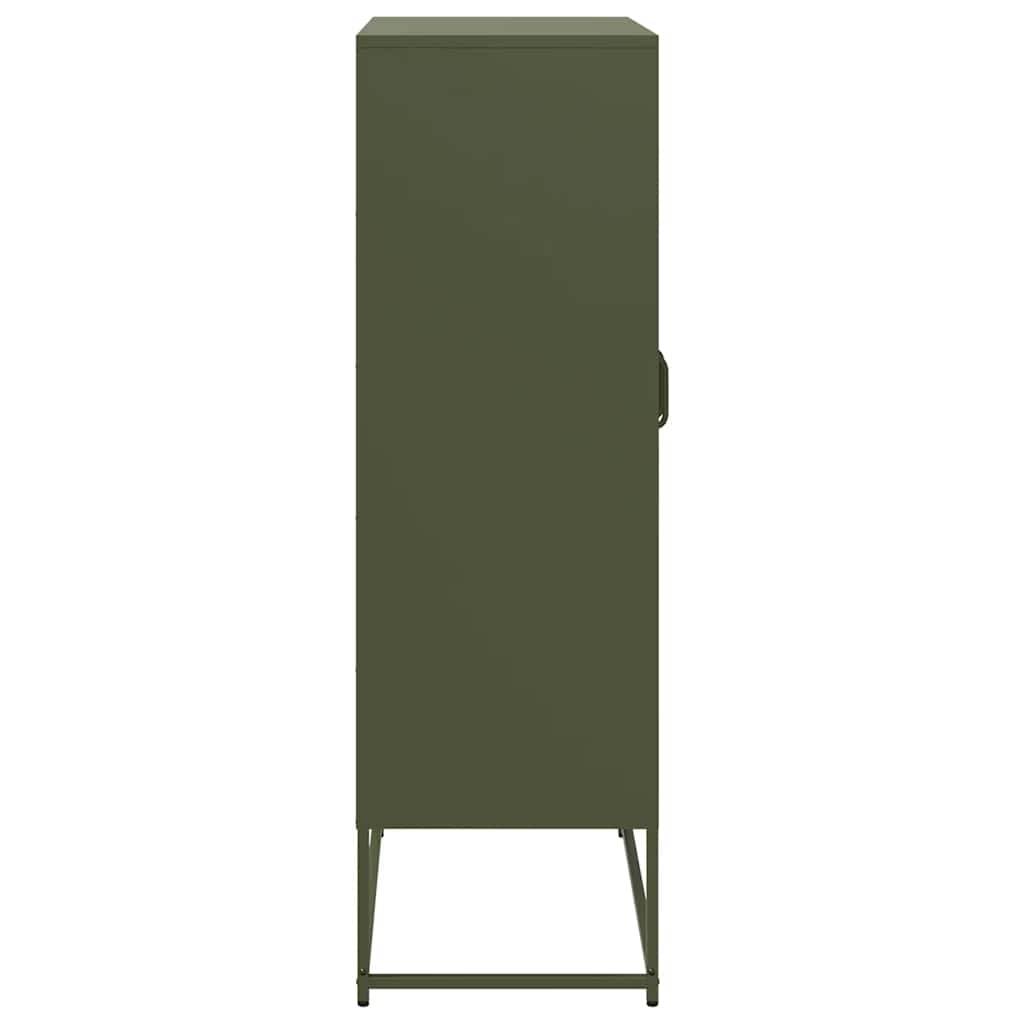 Visoka ploča maslinasto zelena 68x39x123 cm čelik