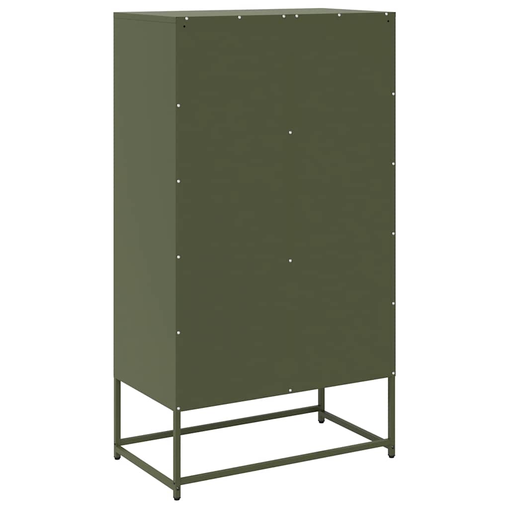 Visoka ploča maslinasto zelena 68x39x123 cm čelik
