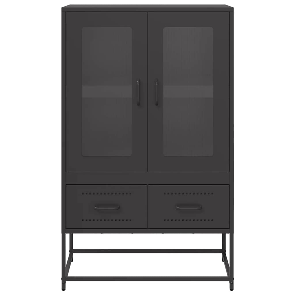 Visoka komoda crna 68x39x111,5 cm od čelika