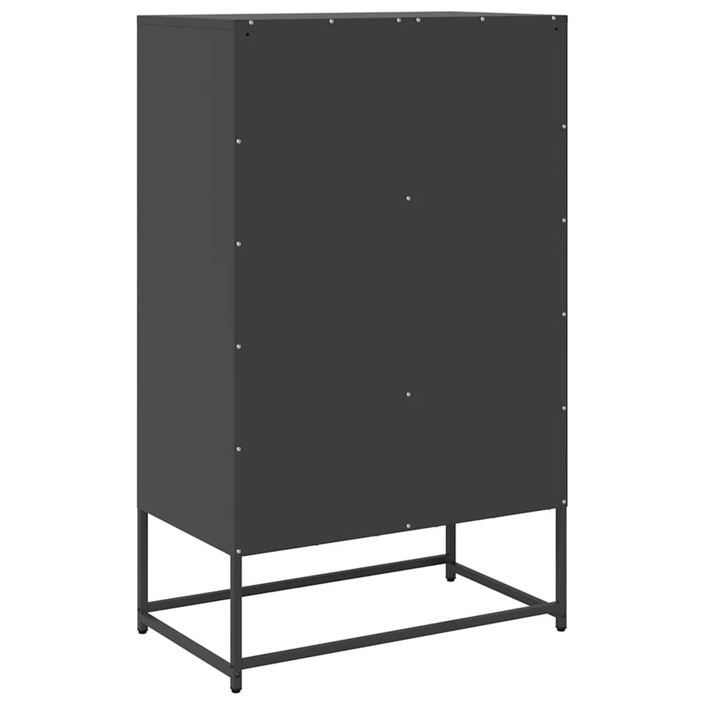 Visoka komoda crna 68x39x111,5 cm od čelika