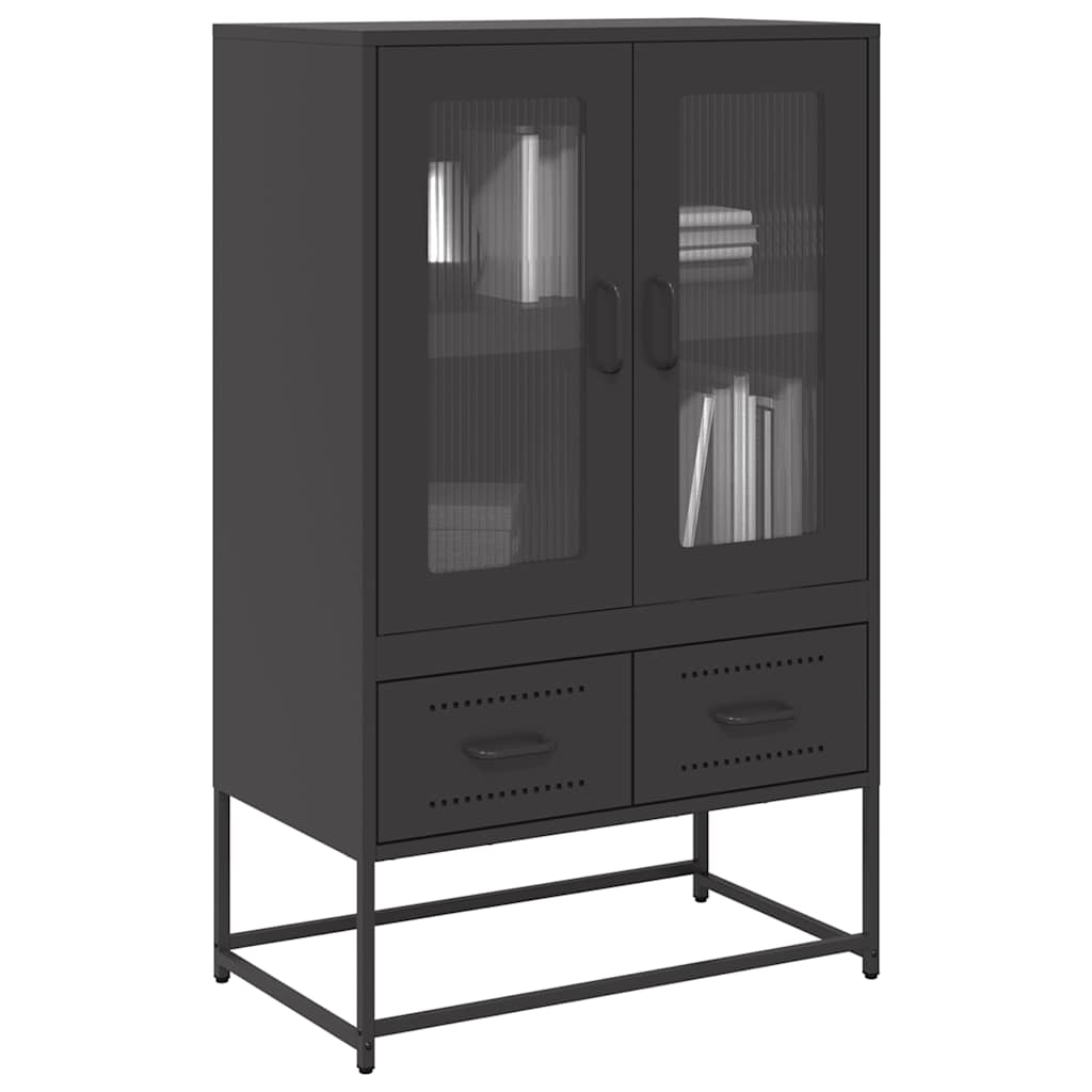 Visoka komoda crna 68x39x111,5 cm od čelika