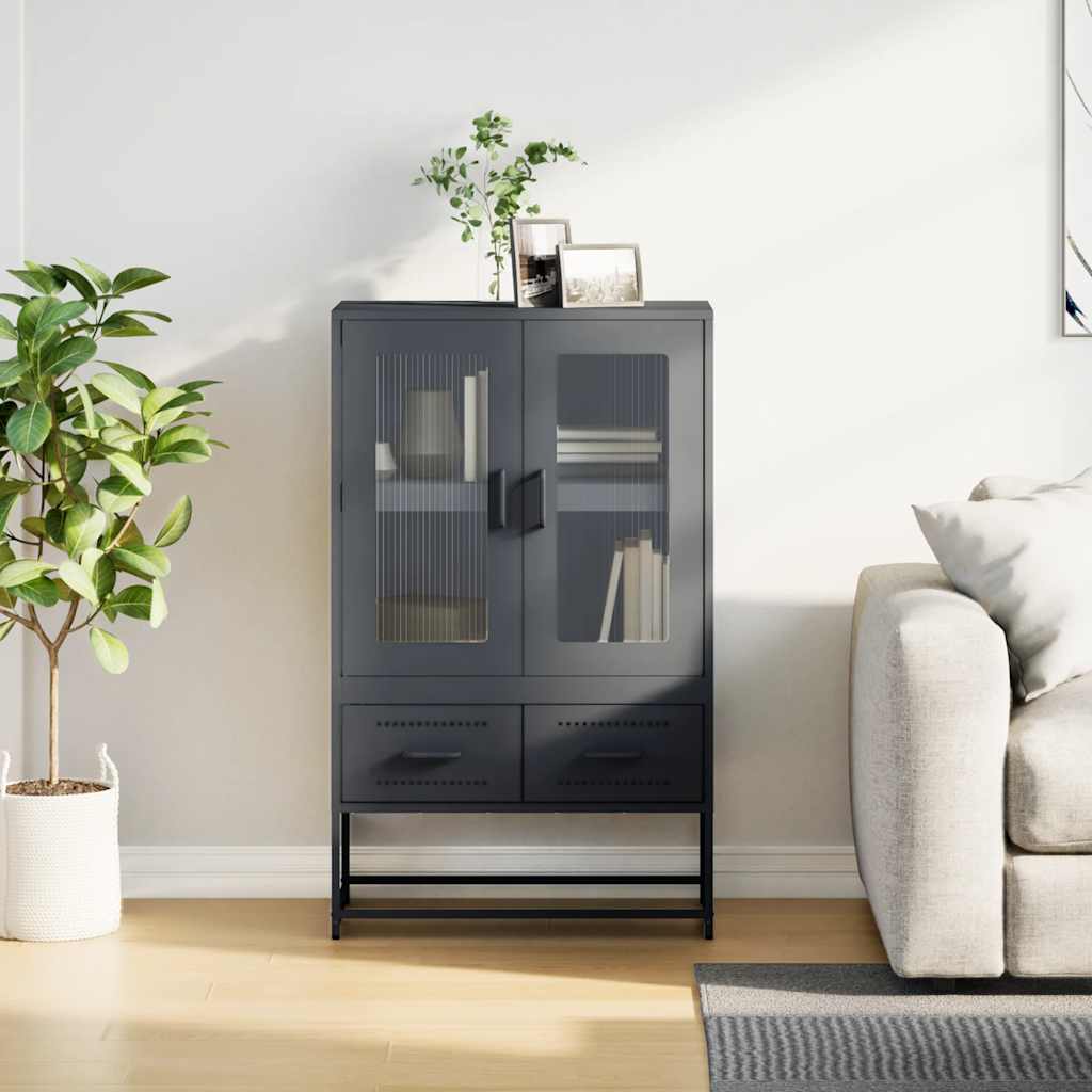 Visoka komoda antracit 68x39x111,5 cm od čelika