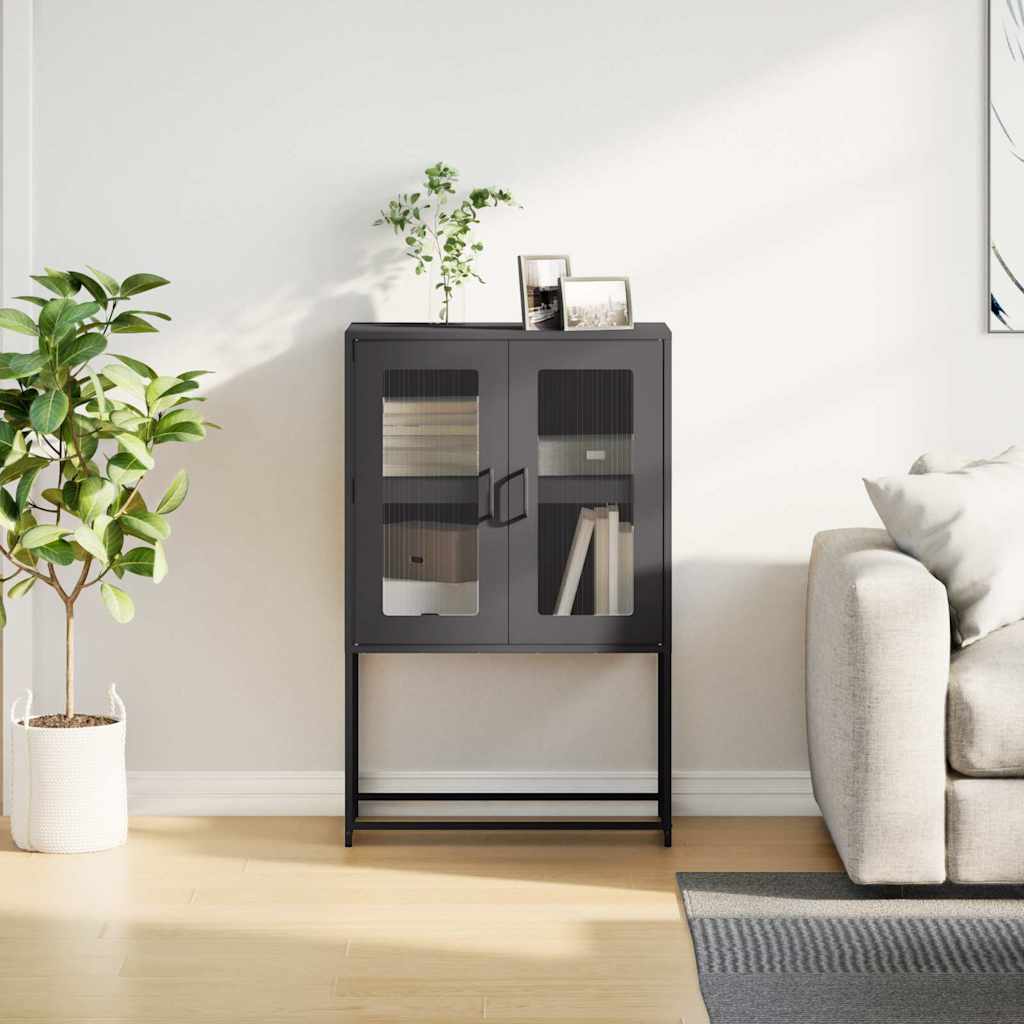 Visoka ploča crna 68x39x107 cm čelik