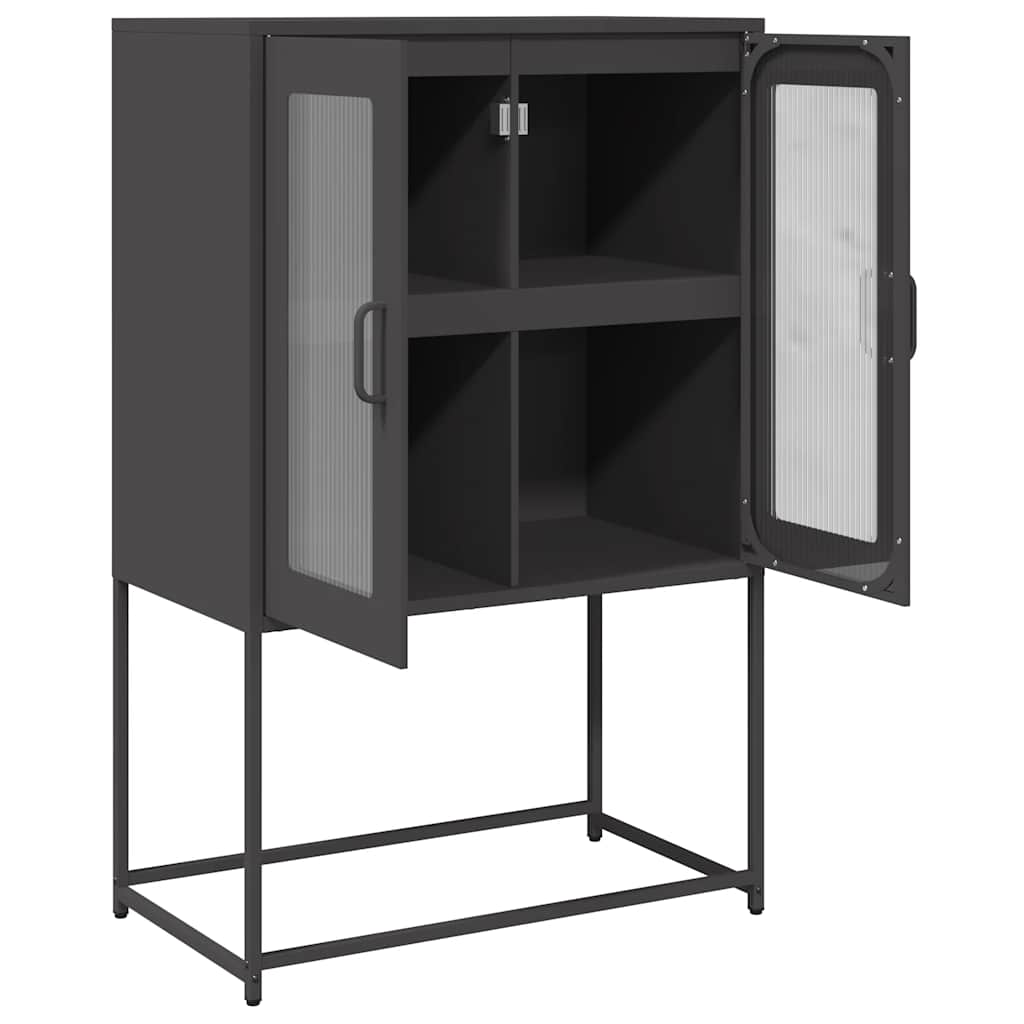 Visoka ploča crna 68x39x107 cm čelik