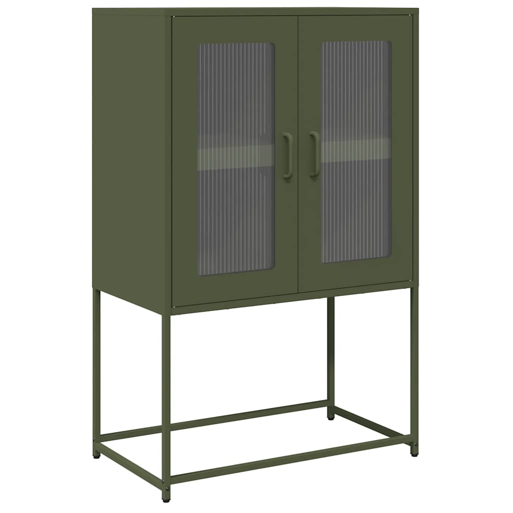 Visoka ploča maslinasto zelena 68x39x107 cm čelik