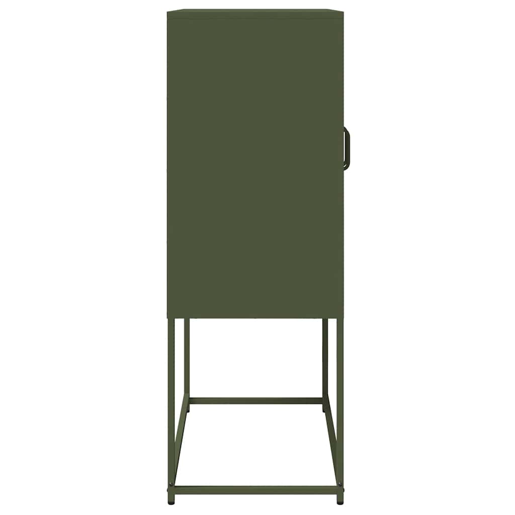Visoka ploča maslinasto zelena 68x39x107 cm čelik