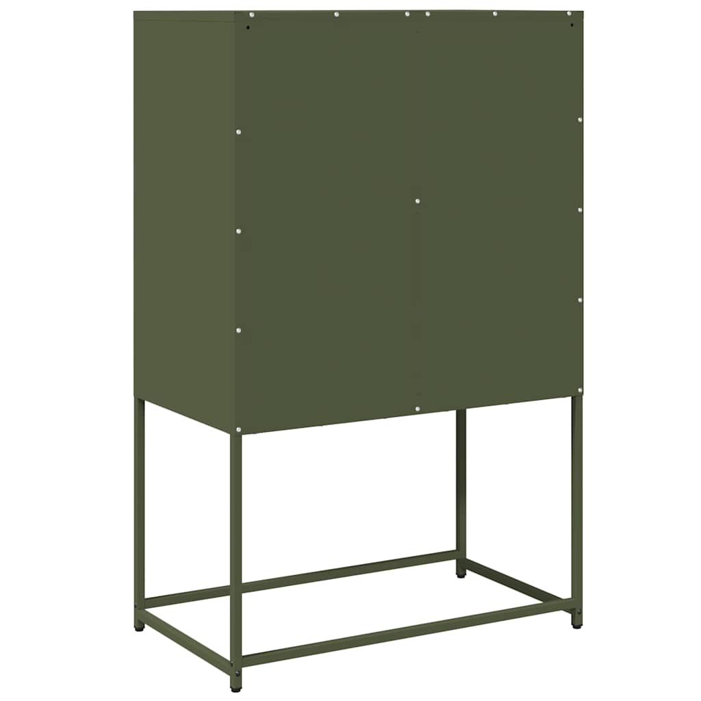 Visoka ploča maslinasto zelena 68x39x107 cm čelik