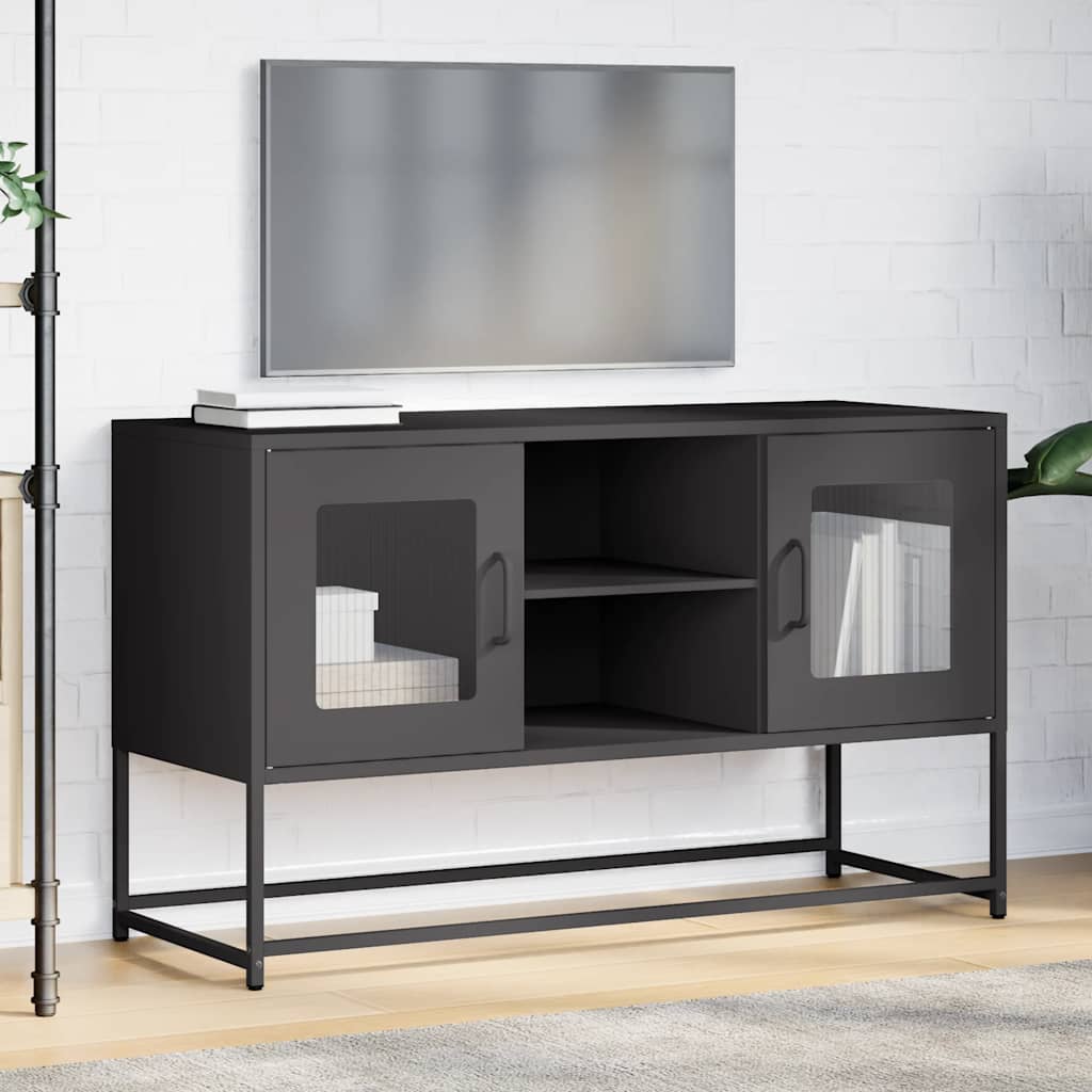 TV ormarić crni 100,5x39x60,5 cm čelični
