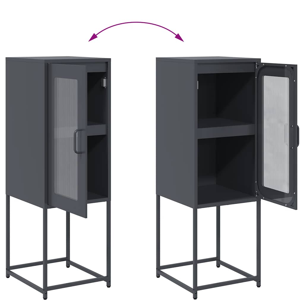 Komoda antracit 36x39x107 cm hladno valjani čelik