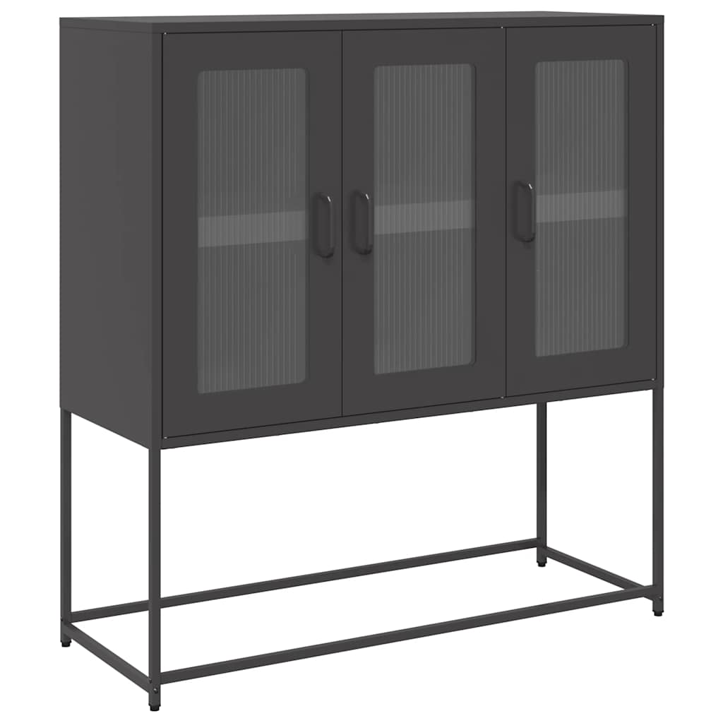Komoda crna 100,5 x 39 x 107 cm od hladno valjanog čelika