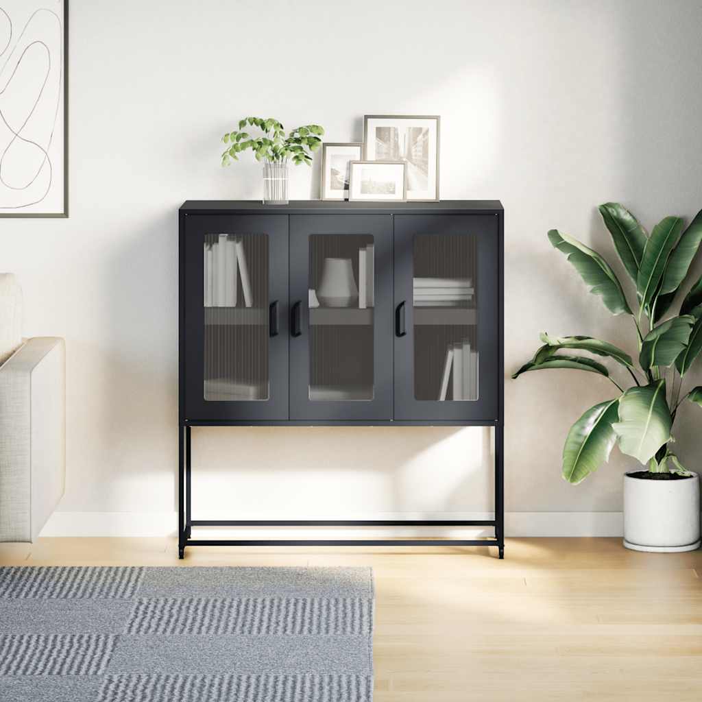 Komoda crna 100,5 x 39 x 107 cm od hladno valjanog čelika