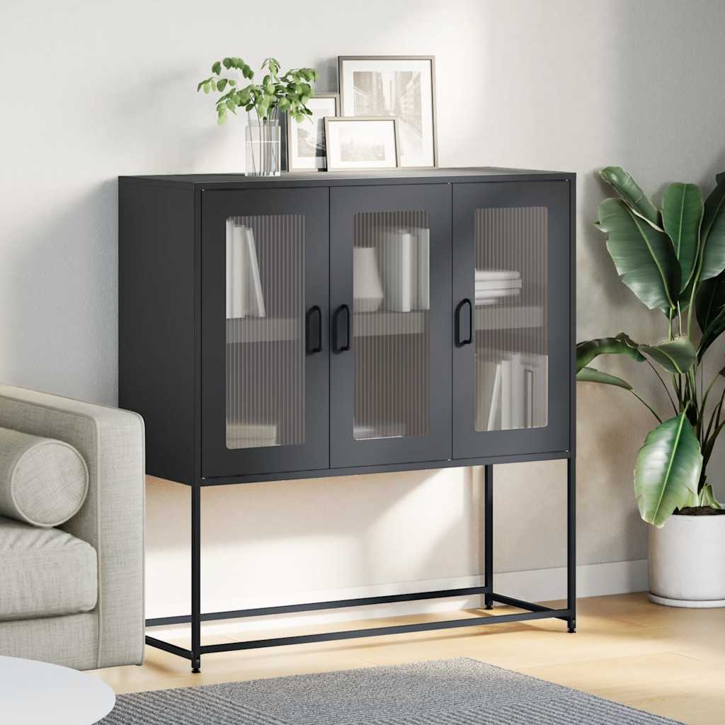 Komoda crna 100,5 x 39 x 107 cm od hladno valjanog čelika
