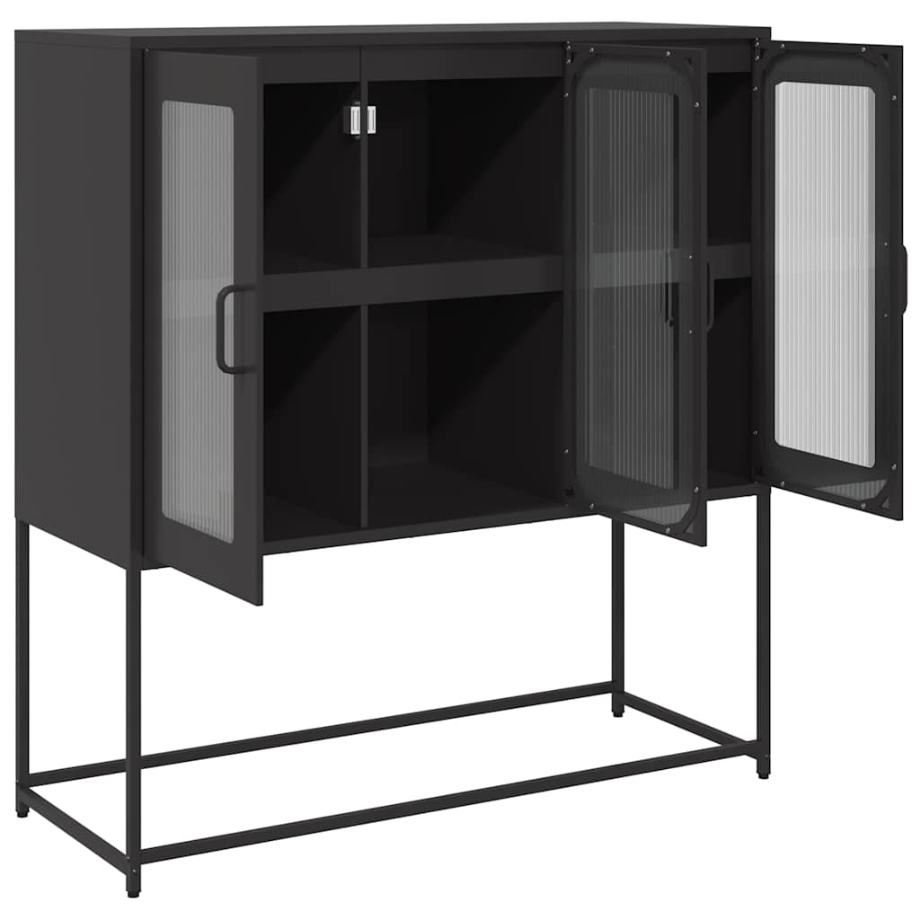 Komoda crna 100,5 x 39 x 107 cm od hladno valjanog čelika