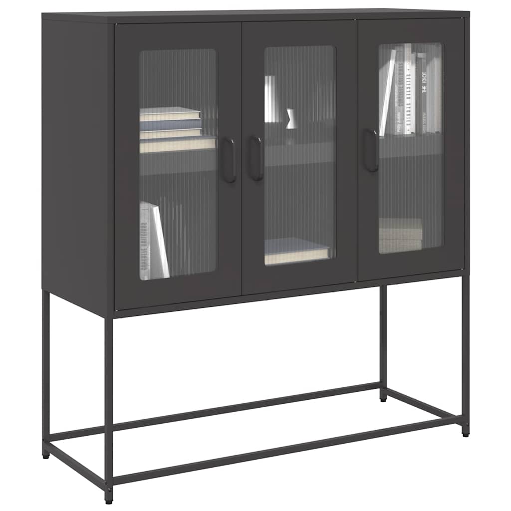 Komoda crna 100,5 x 39 x 107 cm od hladno valjanog čelika