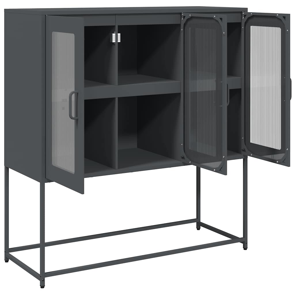 Komoda antracit 100,5 x 39 x 107 cm od hladno valjanog čelika