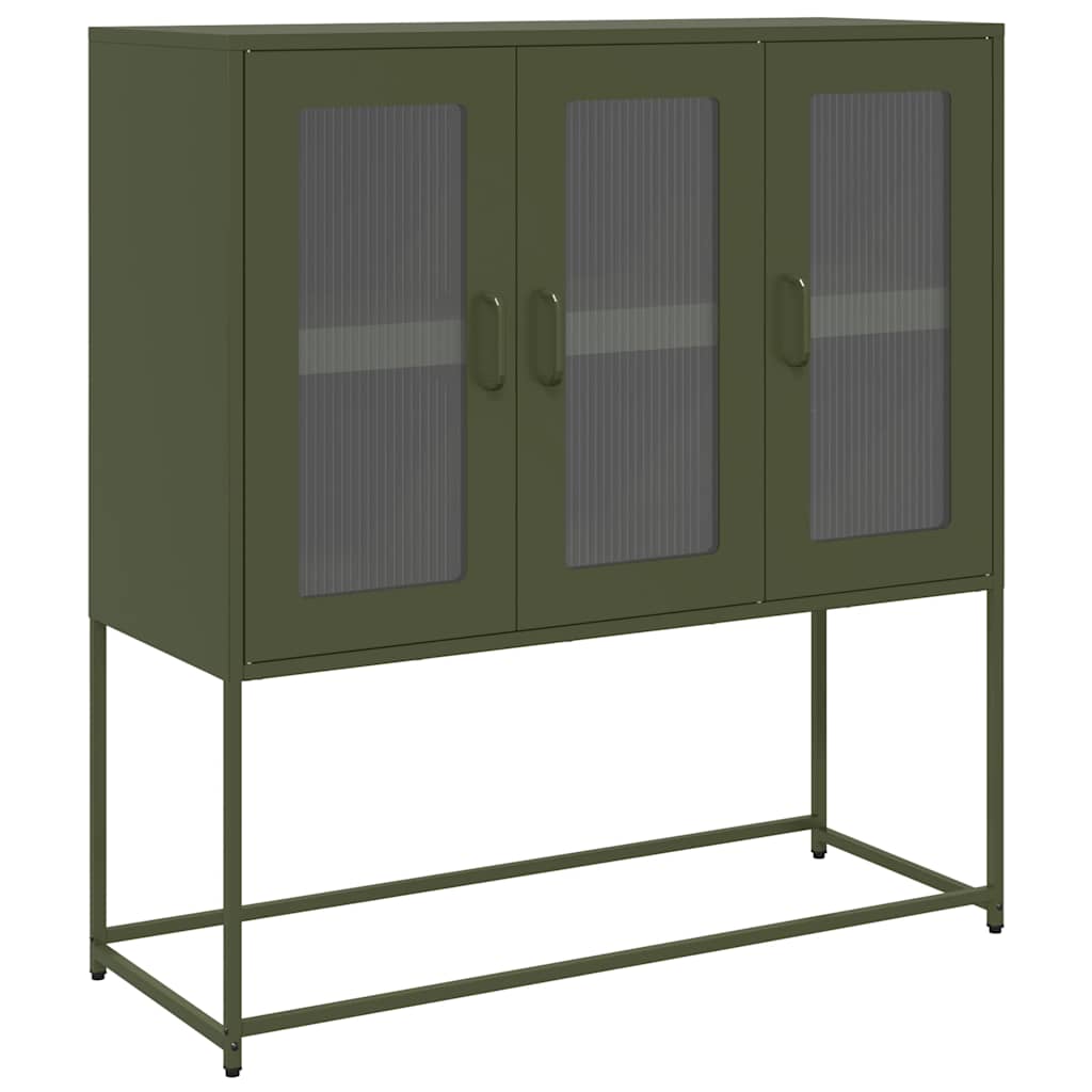 Komoda maslinastozelena 100,5x39x107 cm hladno valjani čelik