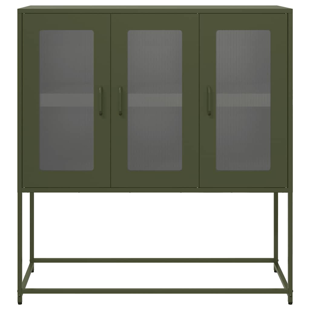 Komoda maslinastozelena 100,5x39x107 cm hladno valjani čelik