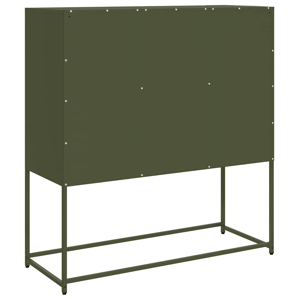 Komoda maslinastozelena 100,5x39x107 cm hladno valjani čelik
